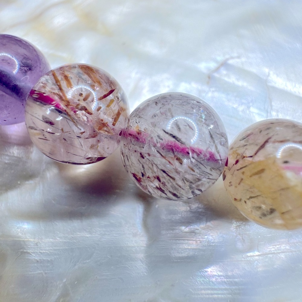Super Seven Rutilated 8mm Beaded Bracelet - Picture 2 of 3